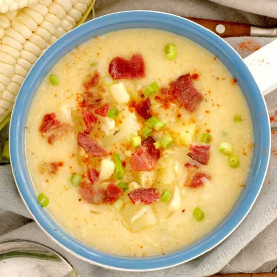 Corn Chowder With Potato And Bacon