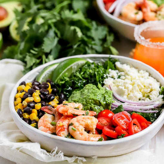 Cilantro Lime Shrimp Taco Salad