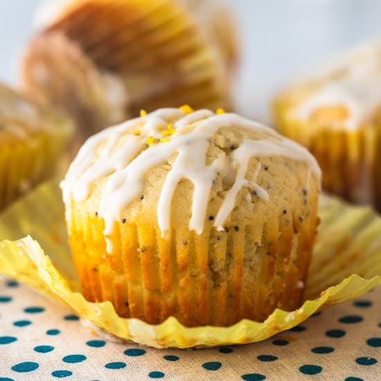 Lemon Poppy Seed Muffins with Glaze
