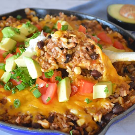 Cheesy Skillet Burritos