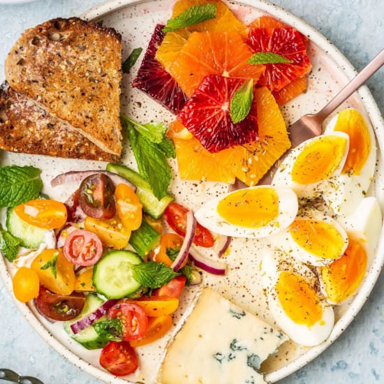 Vegetarian Breakfast Mezze Spread