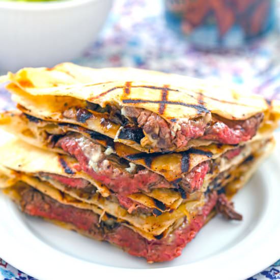 Flank Steak Gorgonzola Quesadillas