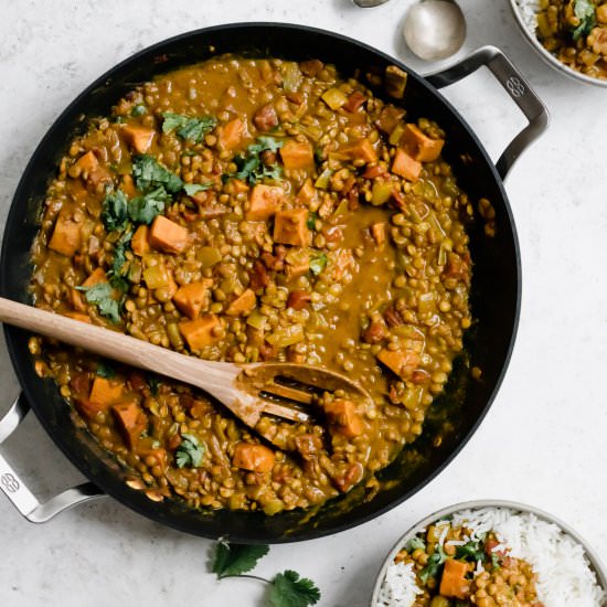Coconut Sweet Potato Lentil Dal