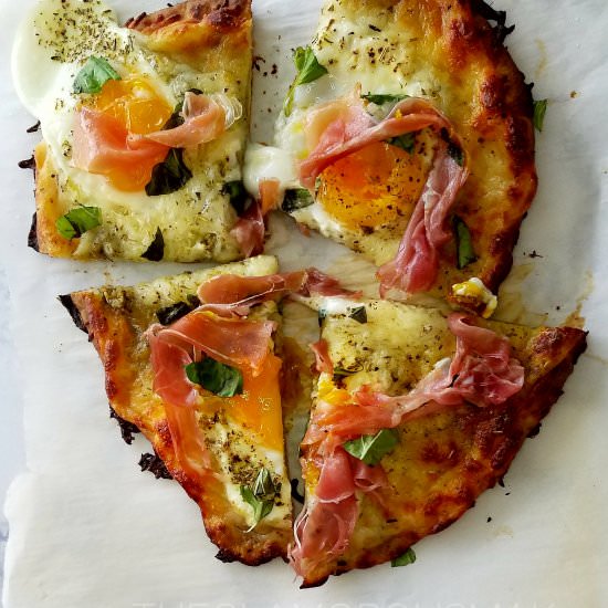Prosciutto + Pesto Breakfast Pizza