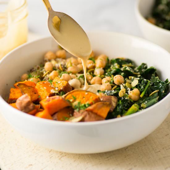Kale and Sweet Potato Quinoa Bowls