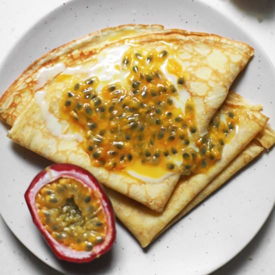 one-bowl crêpes, without a blender