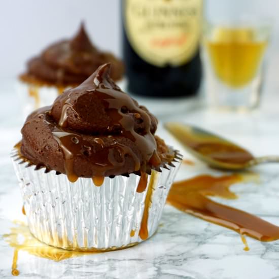 Whiskey & Guinness Caramel Cupcakes