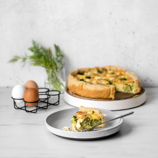 Broccoli and Goat Cheese Quiche
