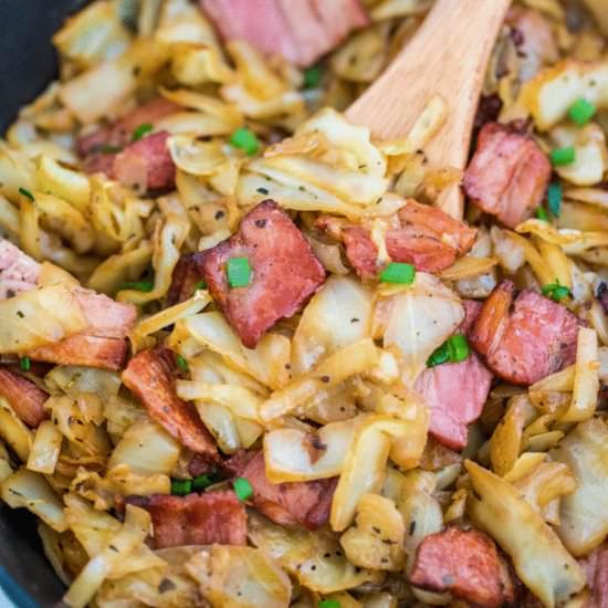 Easy Bacon Fried Cabbage