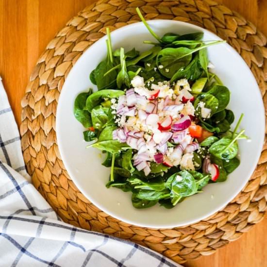 Spring Salad with Feta and Spinach