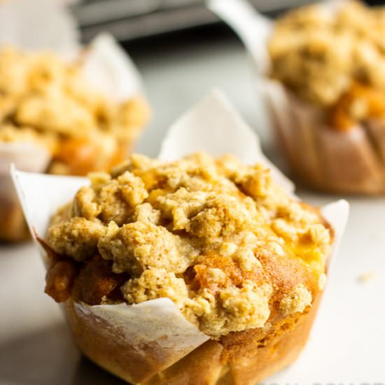 Healthy apple and oat muffin