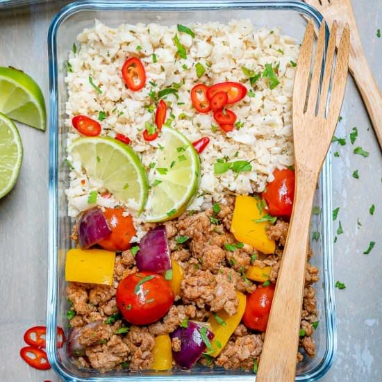 Ground Turkey with Cauliflower Rice