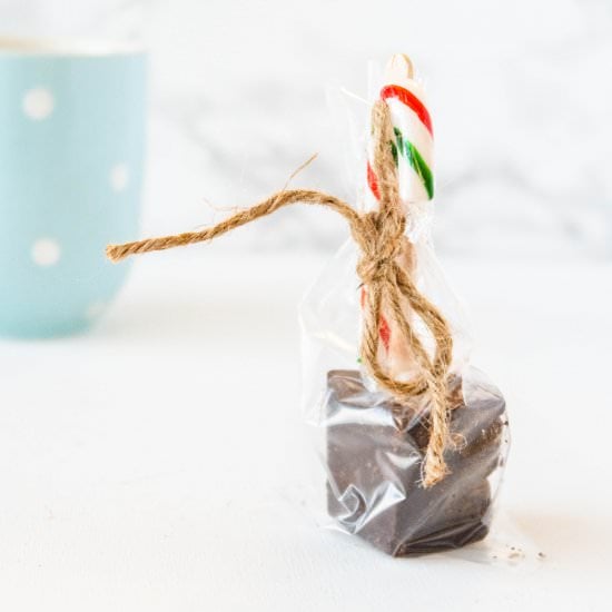 Peppermint Hot Chocolate on a Stick