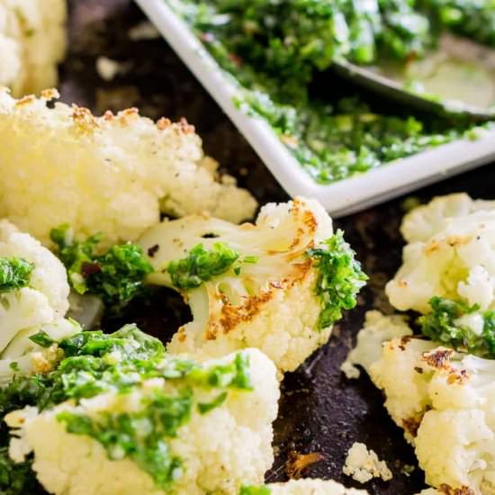 Roasted Cauliflower & Parsley Pesto
