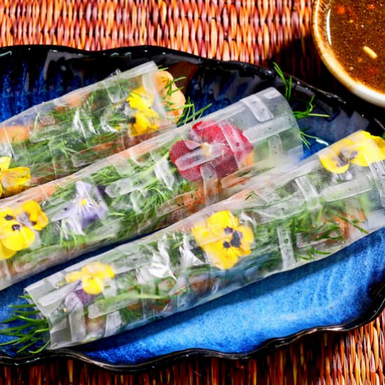 Fish and dill spring rolls