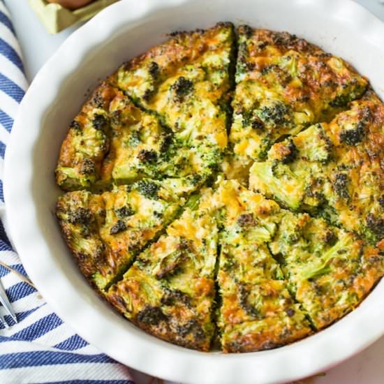 Broccoli & Cheddar Crustless Quiche