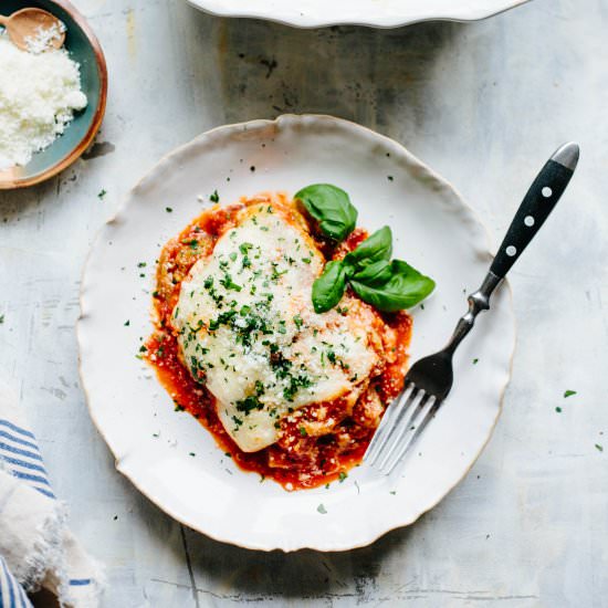 Unbreaded Eggplant Parm