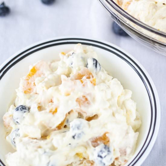 peach blueberry fluff salad