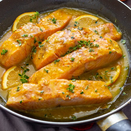 orange glazed salmon