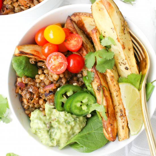 Chipotle Lentil Potato Bowls