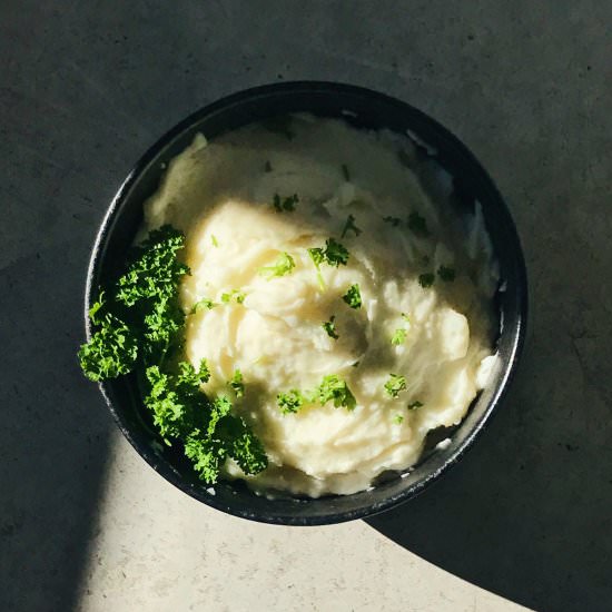 Mashed potatoes with virgin olive