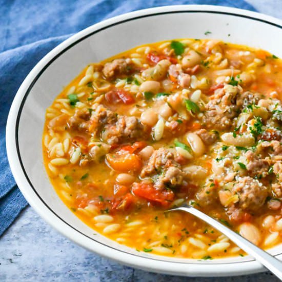 Traditional Italian Pasta Fagioli