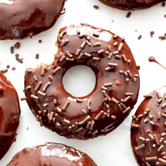 Soft Baked Chocolate Vegan Donuts
