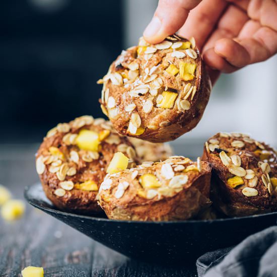 Greek Yogurt Oat Mango Muffins