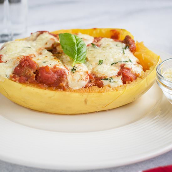 Spaghetti Squash Lasagna Boats