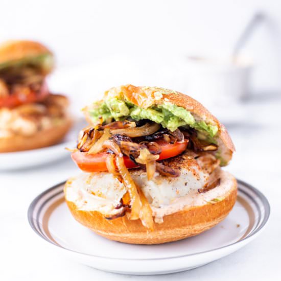 Blackened Cod Sandwich W/Spicy Mayo