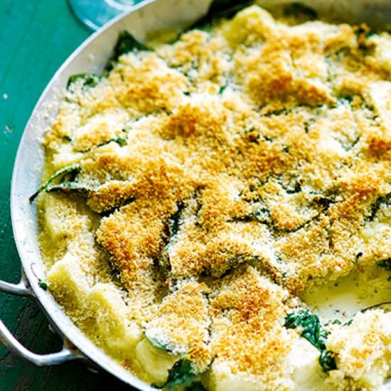 Home-made gnocchi with blue cheese