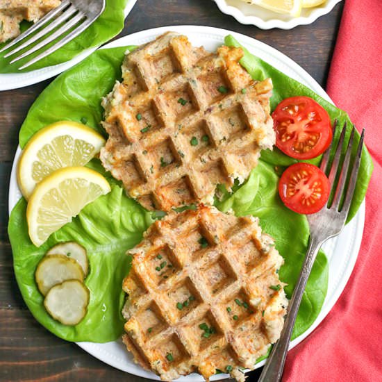 Paleo Whole30 Tuna Cake Waffles