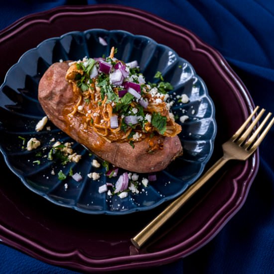 Chicken Tinga Stuffed Sweet Potato