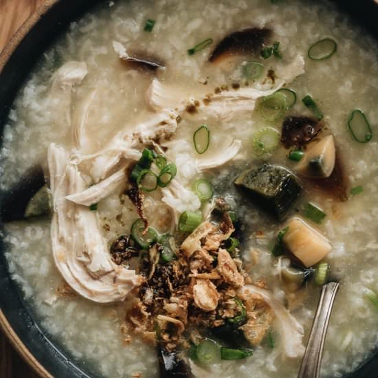 Century Egg Congee with Chicken