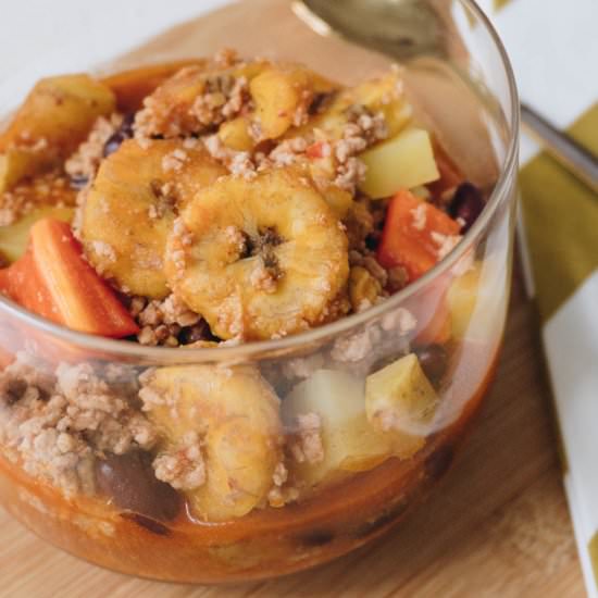 banana meat stew (in German)