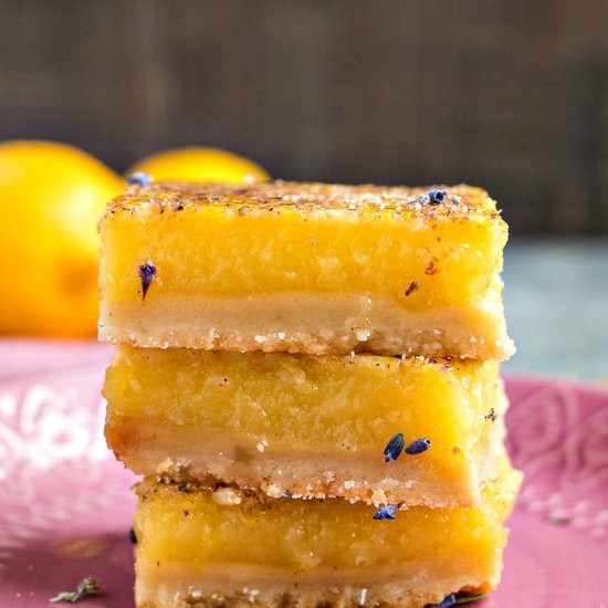 Lavender Vanilla Lemon Bars