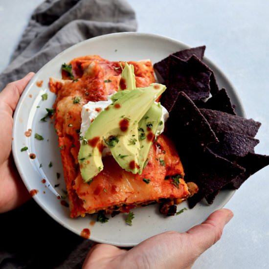 small-batch black bean enchiladas