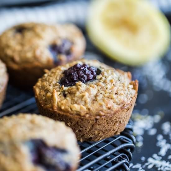 Blackberry Lemon Oatmeal Muffins