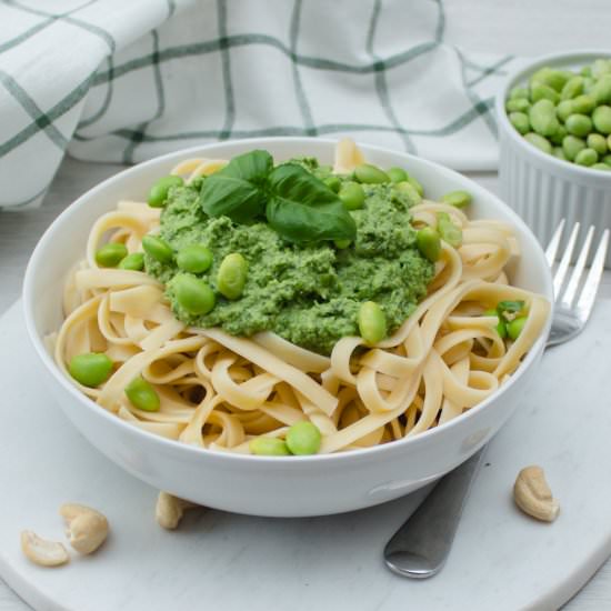 Pasta with Edamame Pesto