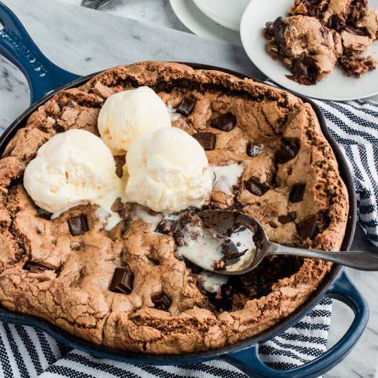 Toffee Chocolate Skillet Cookie