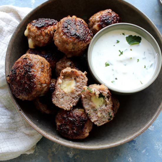 Cheese stuffed meatballs