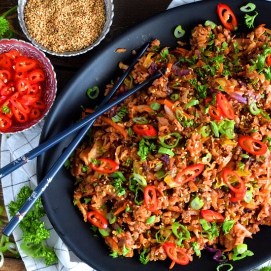 Spicy Korean Inspired Egg Roll Bowl