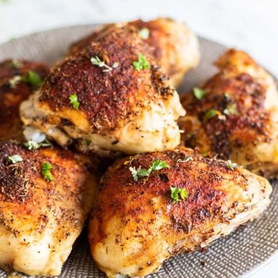 Crispy Oven Baked Chicken Thighs
