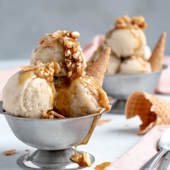 Banana Nice Cream With Wet Walnuts