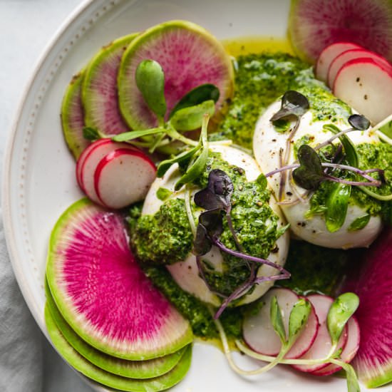 Spring Burrata with Pesto