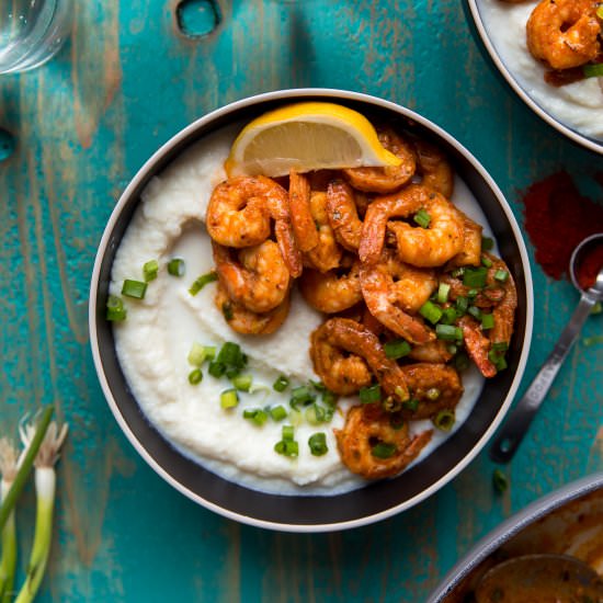 Cajun Shrimp & Cauliflower Grits