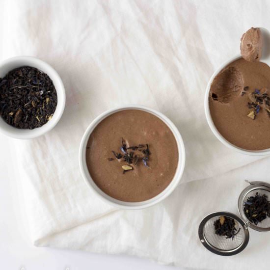 Chocolate and tea mousse