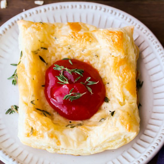 Savory Cheese Puffs with Raspberry