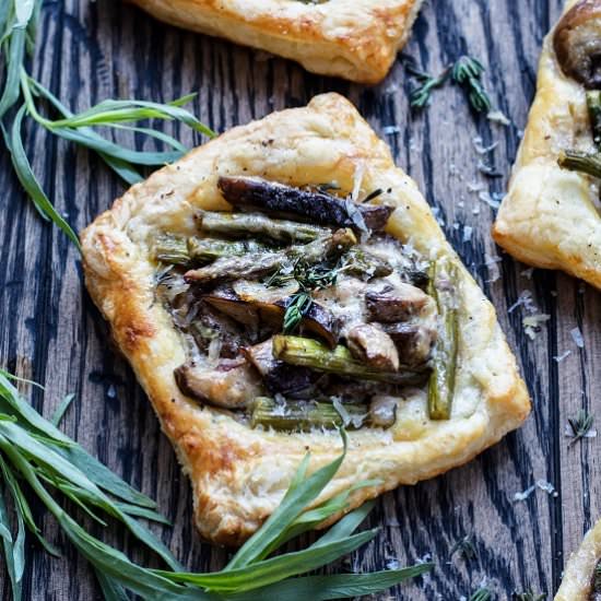 asparagus mushroom pastry tarts