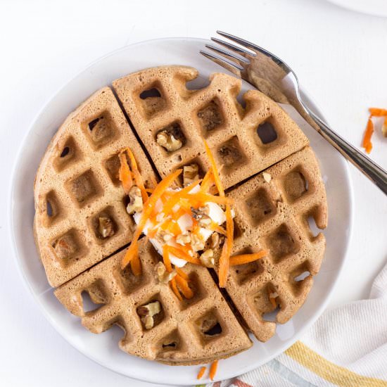 healthy vegan carrot cake waffles